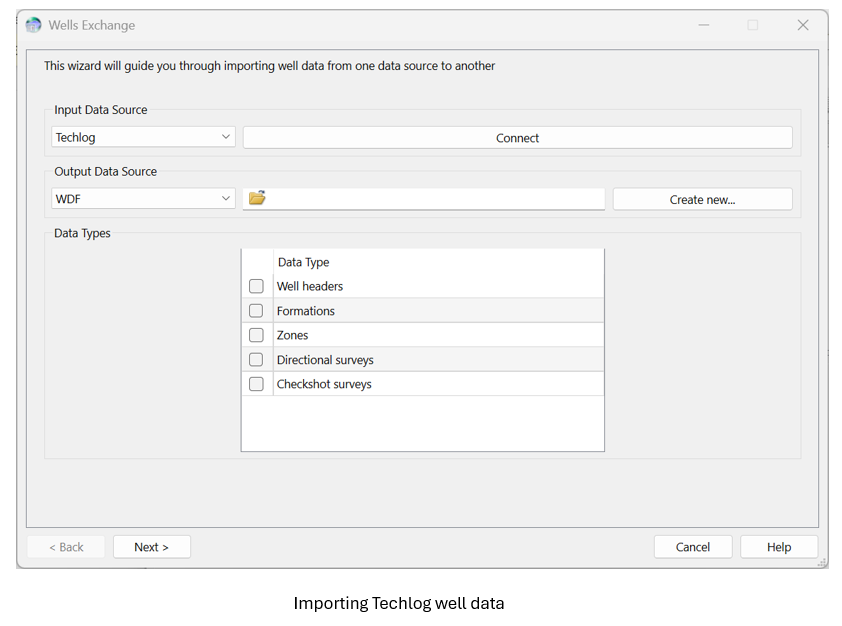 importing Techlog well data